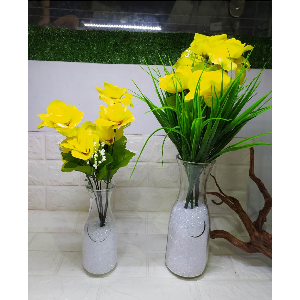 Vas Kaca Botol Lurus BESAR  TANPA TUTUP  - Pot Hias Dekorasi