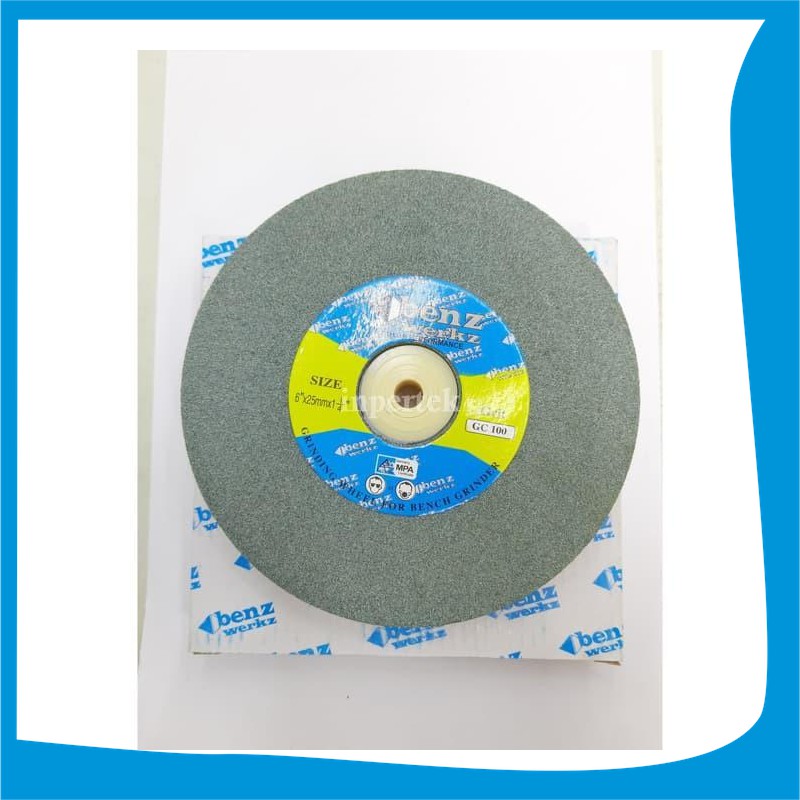BENZ Batu Gerinda Duduk Hijau 6" Asah Mata Widia Perkakas Bubut GRIT 100