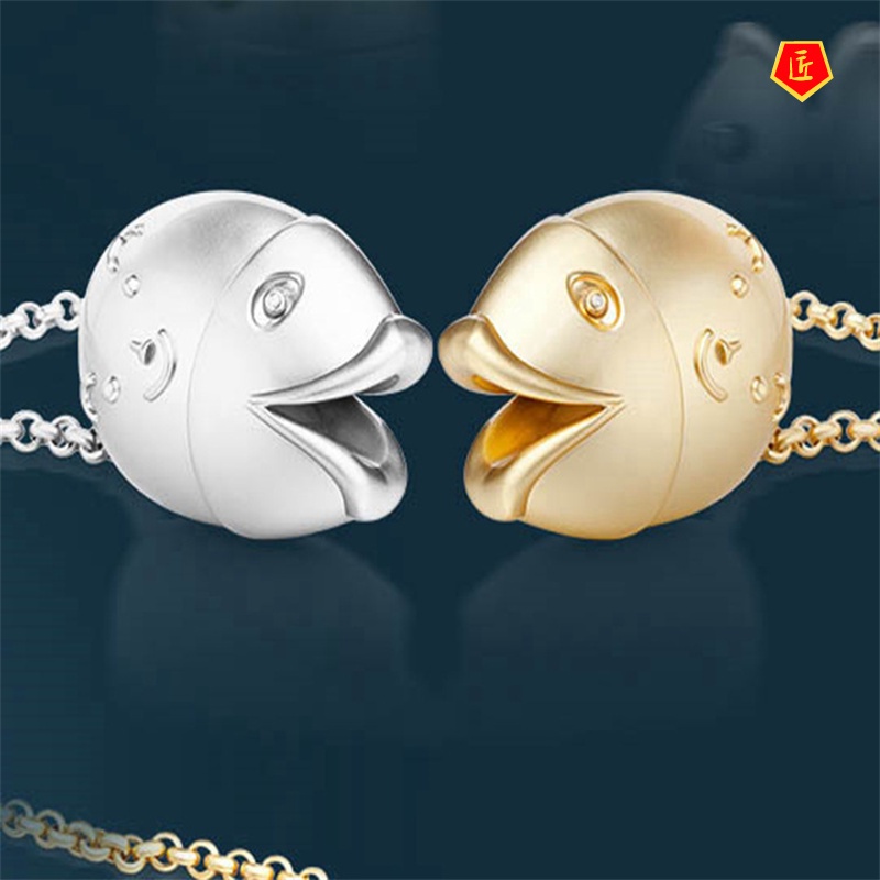 [Ready Stock]Cute Fish Couple Necklace Birthday Gift Creative