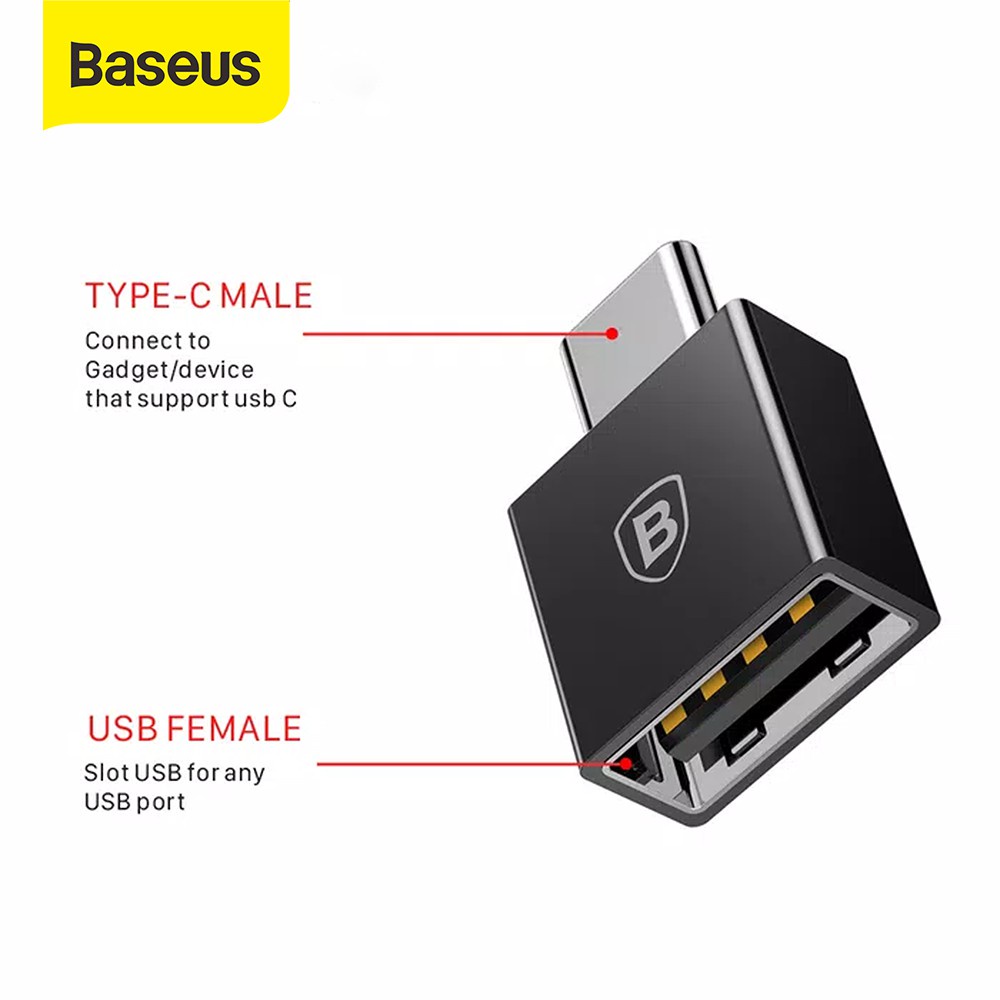 Baseus Android Otg Type C / Micro Usb Converter Plug