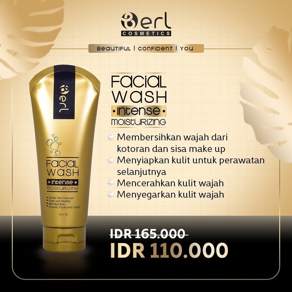 Facial Wash BERL Intense Lightening Mousturizing Kemasan Baru