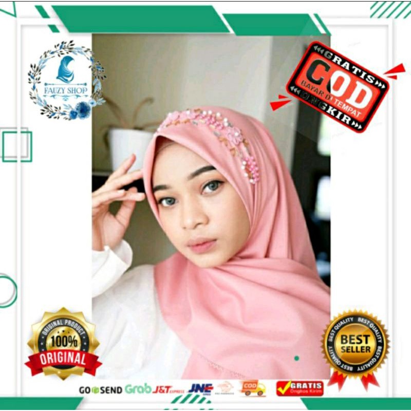 Jilbab Segi Empat Payet | Segi Empat Square Voal Payet Swarovski | Kerudung Segi Empat Payet | Squar