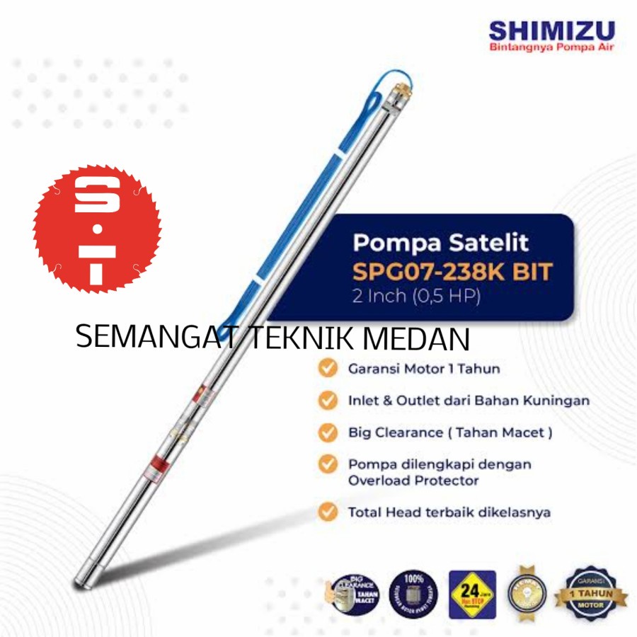 SPG07-238K BIT MESIN POMPA AIR CELUP SUMUR DALAM SUBMERSIBLE SHIMIZU