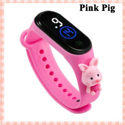 Jam Tangan Elektronik Tahan Air IP67 Motif Kartun Anak Laki-laki Perempuan LED Minimalis Gelang-random