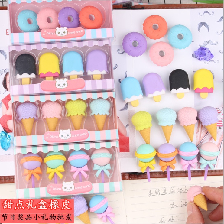 PAOPAO Penghapus Pensil Cute Character 1 set Isi 4 pcs import