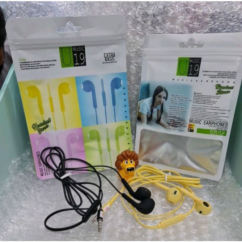 Hf handset handsfree earphone macaron U19 (packing Plastik)