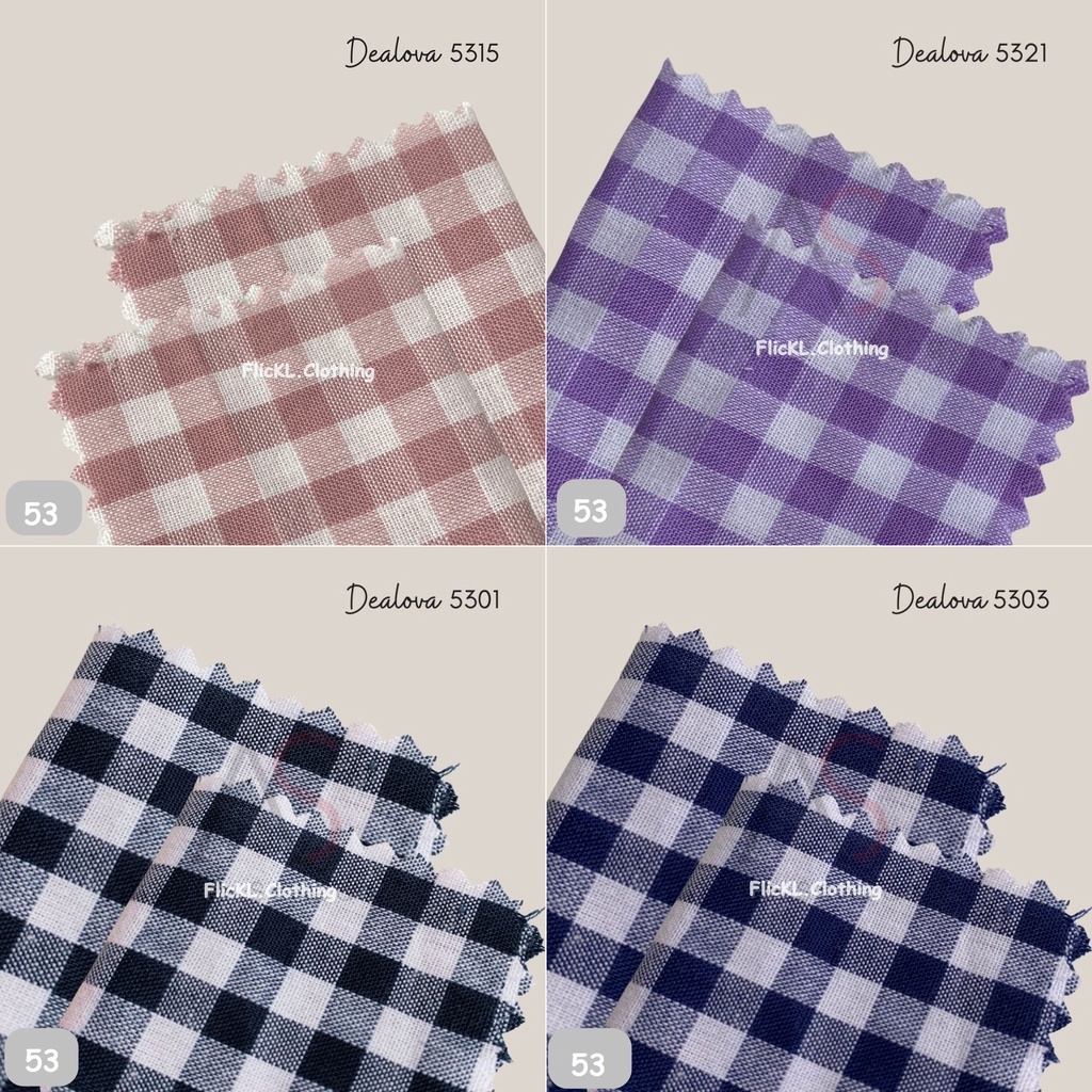 Bahan Kain Dealova 53 Motif Kotak Kotak Kecil Katun Motif Catur Eceran