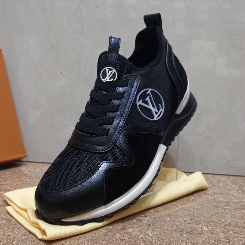 sepatu pria lv sneaker run away Kualitas mirror shoes lou is vuitton men cowok hitam top new brand