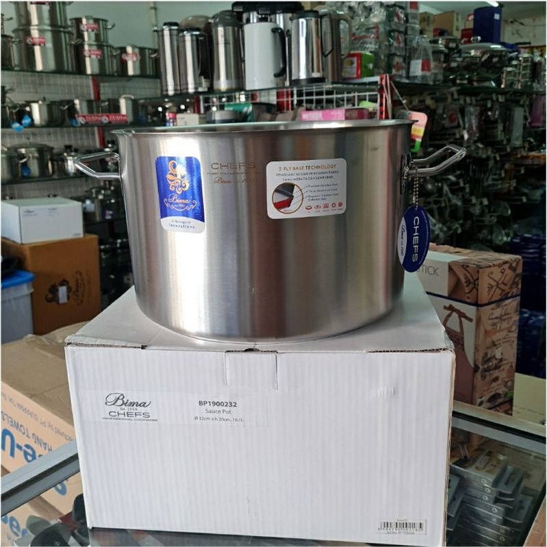 BP1900232 Sauce Pot D32cm H20cm Panci Bima Chefs, SUS 304