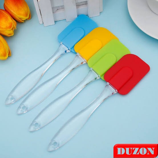 SPATULA SILIKON GAGANG TRANSPARAN FOOD GRADE SPATULA BAKING PECEL KUE