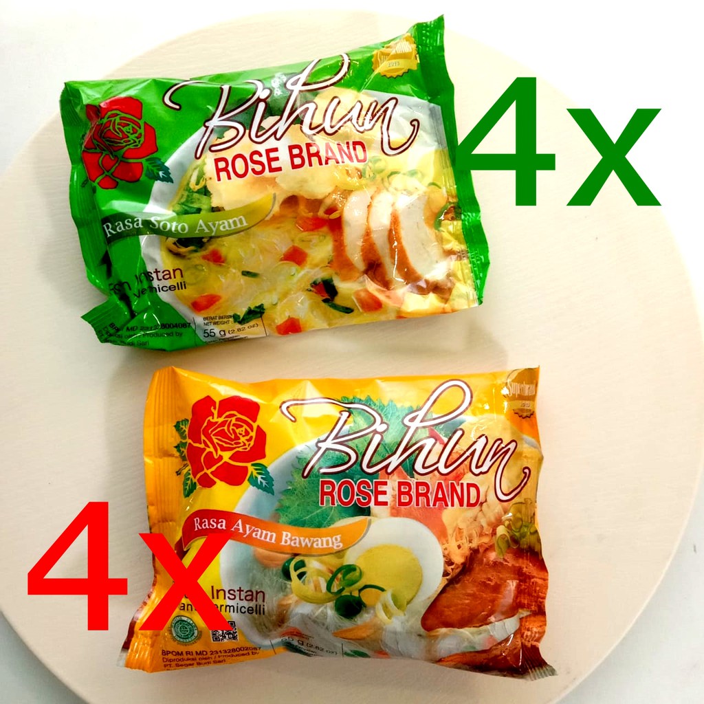 

4x [empat biji] bihun rosebrand rasa soto dan ayam bawang (4pcsx55gr)