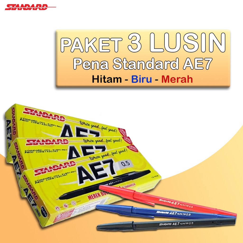 

PAKET 3 LUSIN Pulpen/Pena Standard AE7