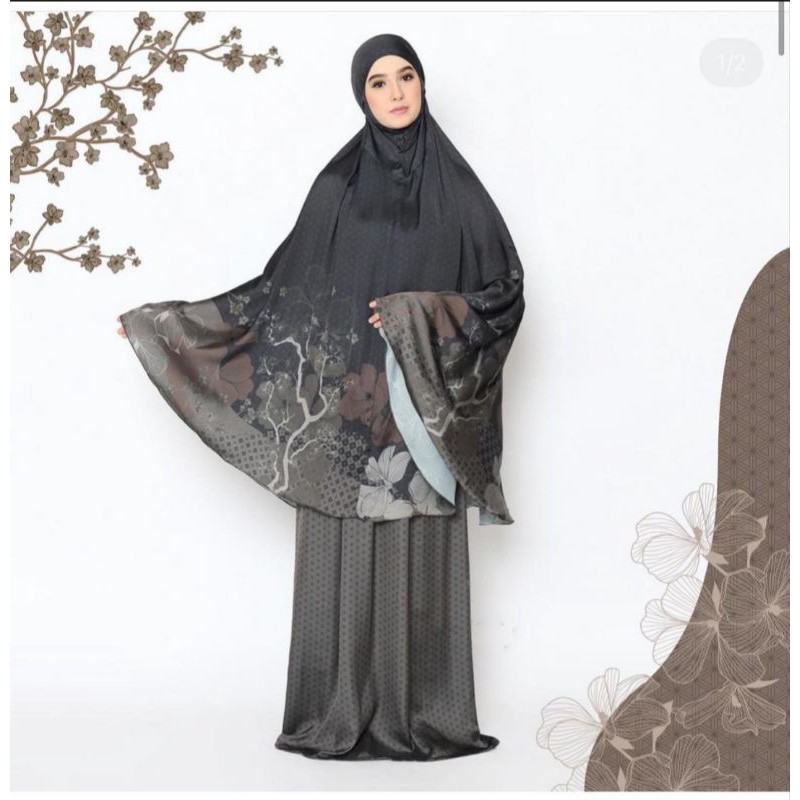 Mukena Travel Printing Miraya SAKURA BLACK