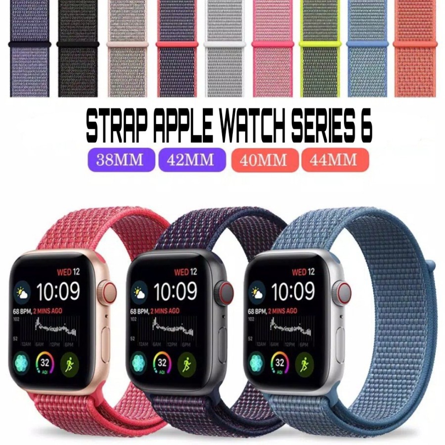 Strap Woven Nylon Nilon untuk Apple Watch Seri 1 2 3 4 5 6 7 SE 38mm 40mm 41MM 42mm 44mm 45MM