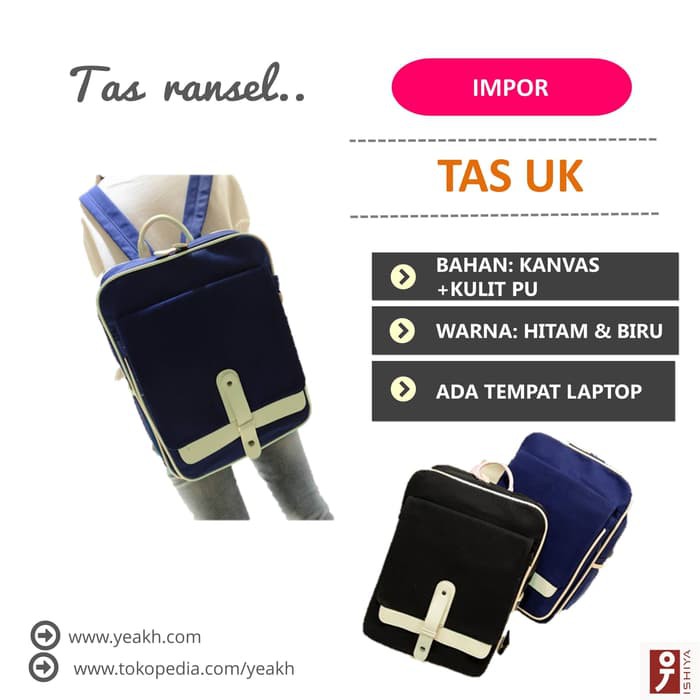 Jepang Ransel Kanvas Sederhana, Pria Berkapasitas Besar Luan CJ337  Uk Impor