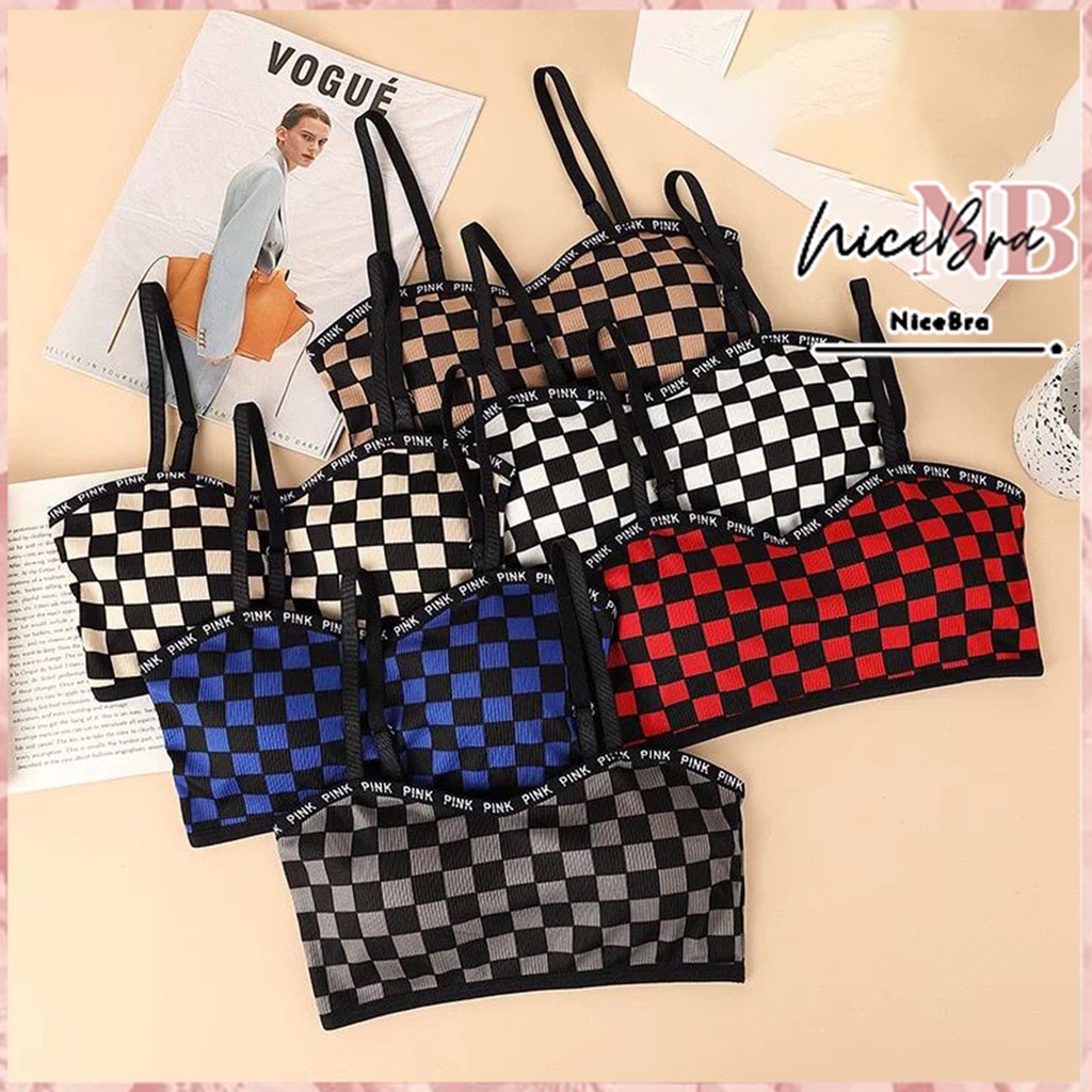 Nicebra Bra Pakaian Dalam Wanita Import Motif Catur 1087