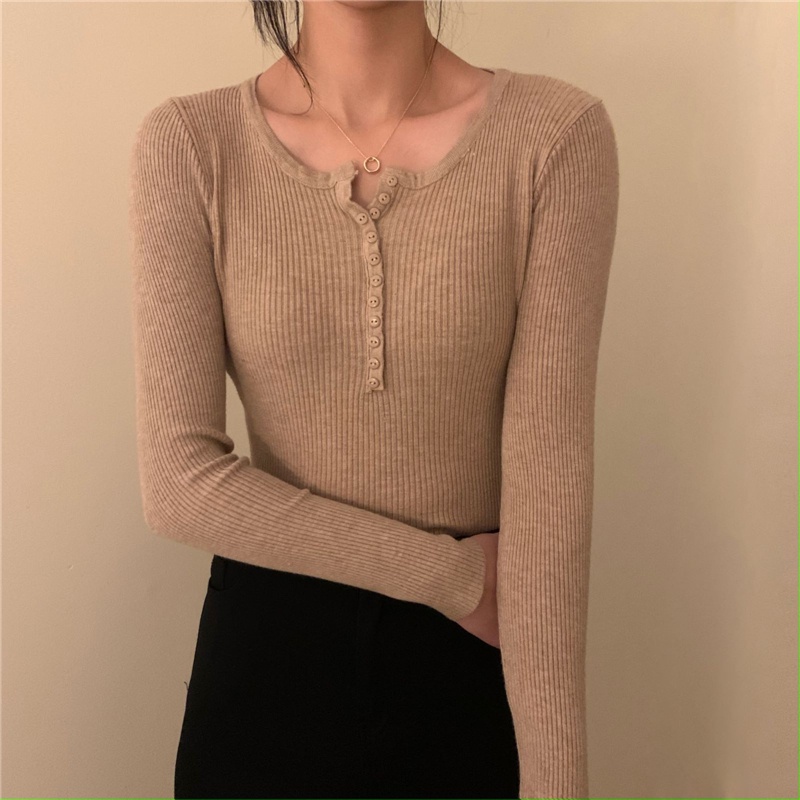 XIAOZHAINV Knit Switer Oversize Wanita Crop Top Lengan Panjang Korean Style