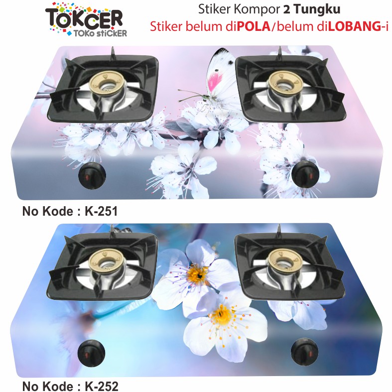 Variasi Stiker Kompor 2 Tungku BUNGA