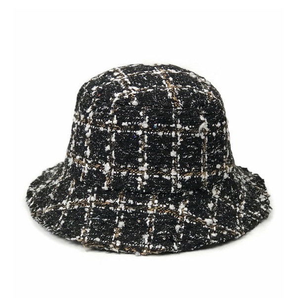 IMPORT WOMAN TWEED BUCKET HAT WINTER AUTUMN KOREAN STYLE TOPI WANITA MUSIM DINGIN