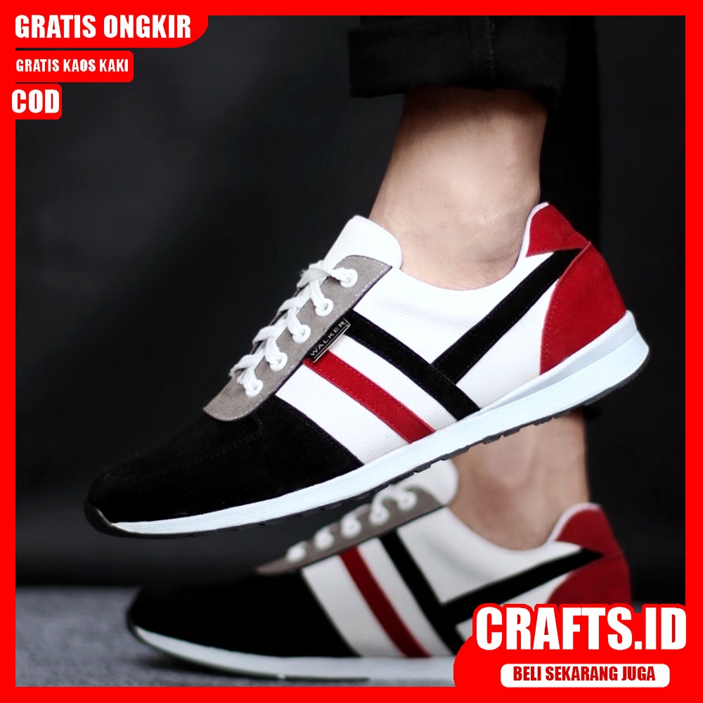 CRAFTS x MORATA Sepatu Kasual Pria Sepatu Pria Casual Kulit Syntetic Kerja Cowok Sneakers Casual