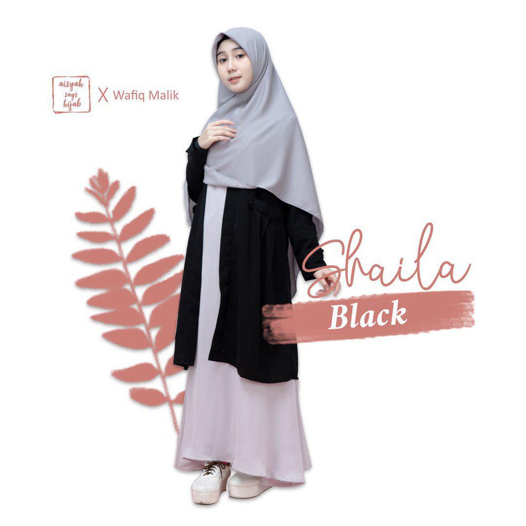 Shaila Outer Black Aisyah Says Hijab