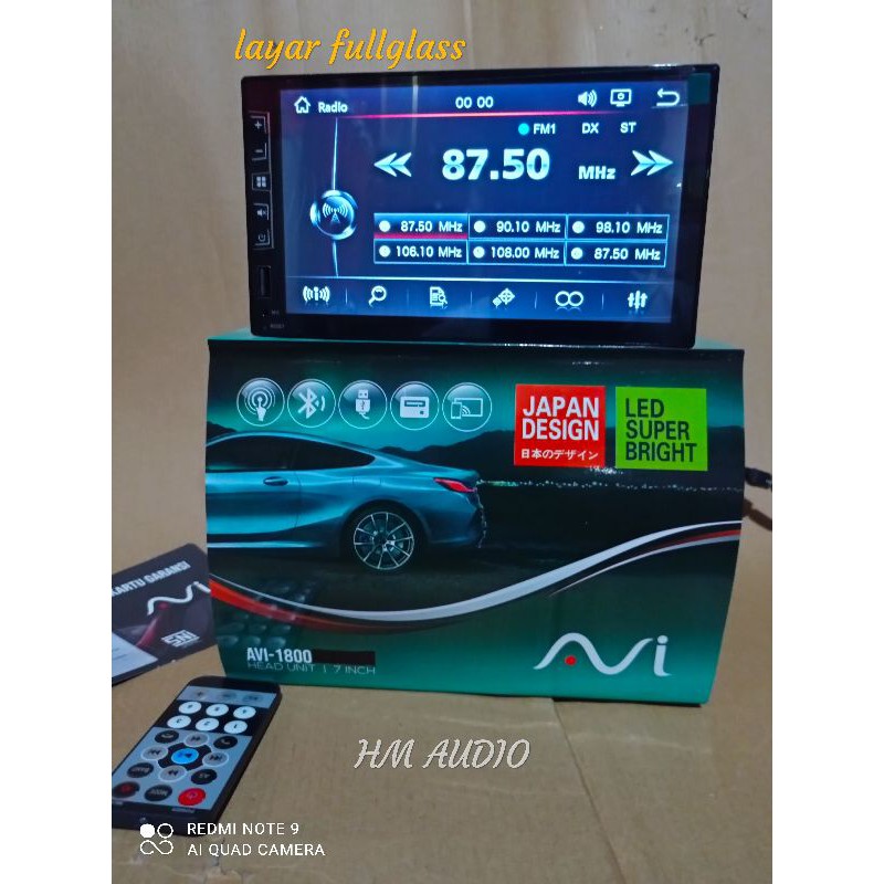 Doubledin Avi double din avi head unit AVI 1800 tape mobil mp5 layar fullglassD