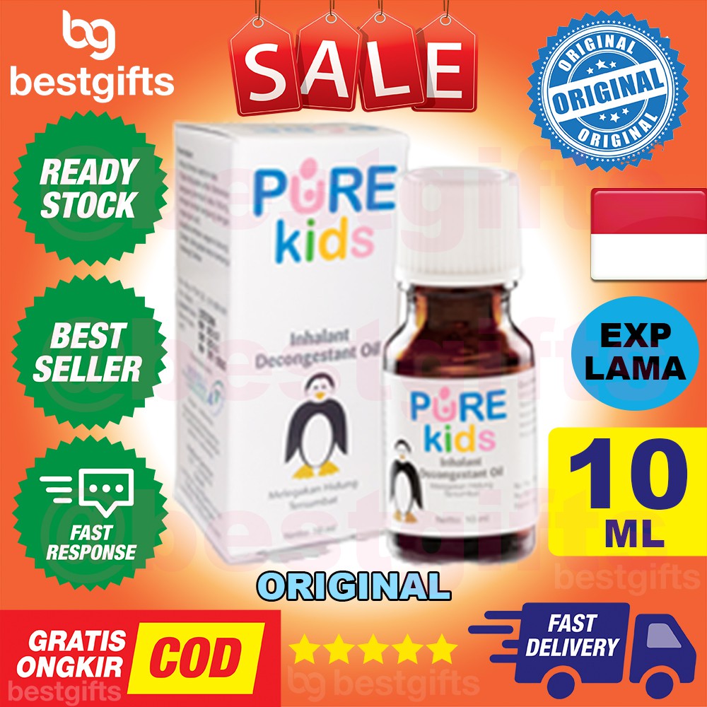 PURE KIDS INHALANT BABY PUREKIDS PUREBABY DECONGESTANT OIL OBAT HIDUNG TERSUMBAT AROMA LEMON