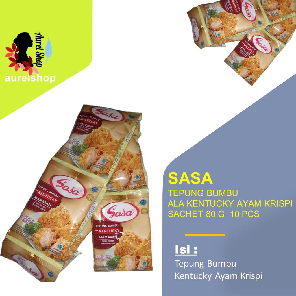 

SASA Tepung Bumbu Ala Kentucky Ayam Krispi kemasan renceng @80gx 10pcs