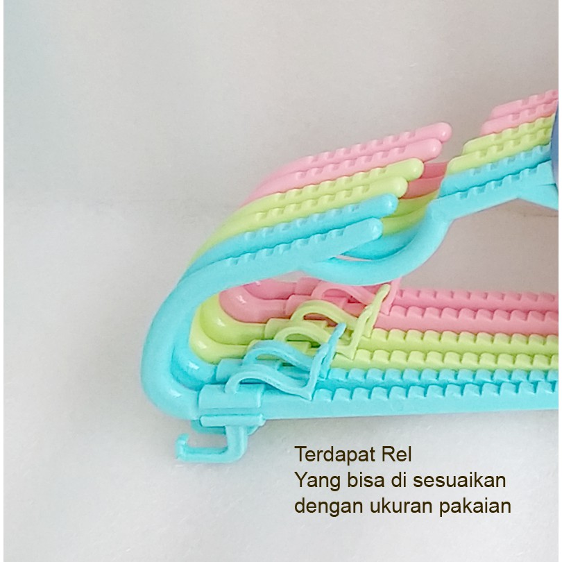 Gantungan Baju Hitomi Set isi 6 Pcs / Grosir Gantungan Baju Hommy Gantungan Plastik Hanger