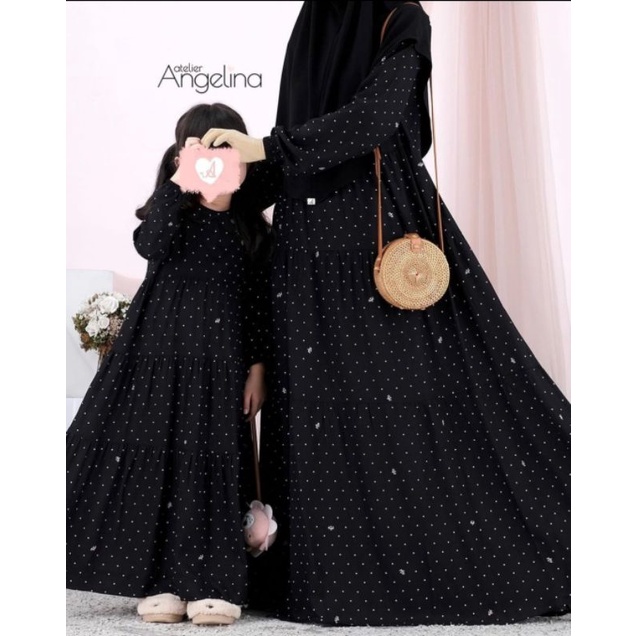 Atelier Angelina Bella Polkadot Black & Maroon