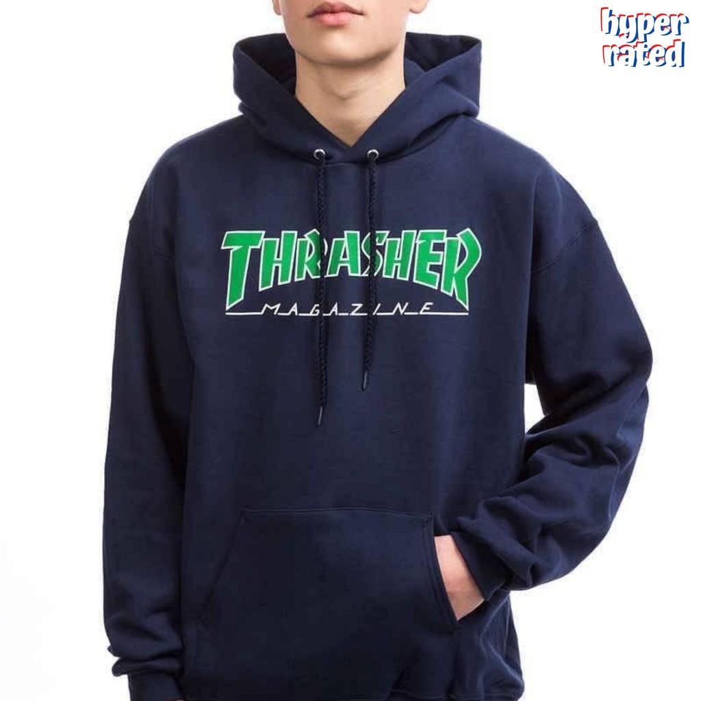 Thrasher Outlined Pullover Hoodie • Colour : Navy / Blue