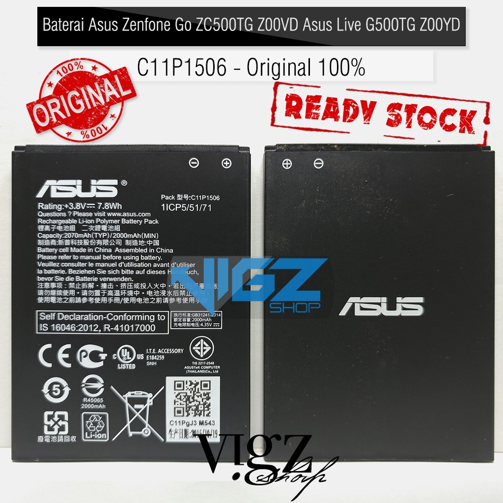 Baterai Asus Zenfone Go ZC500TG Z00VD Asus Live G500TG Z00YD C11P1506 Original 100%