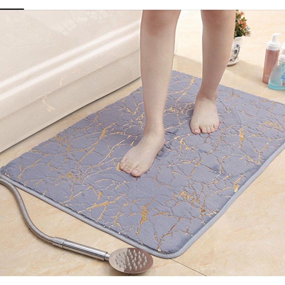 Memory Foam Mat Marble / Keset Kaki Rumah Dapur Pintu Kamar Anti Selip Halus Tebal