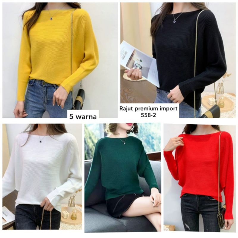 blouse rajut batwing import
