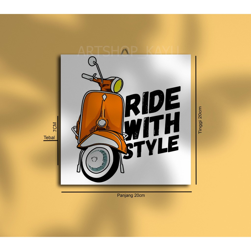 Hiasan dinding VESPA Hiasan Kamar Poster Kayu Pajangan Rumah/ dekorasi dinding / Walldecor