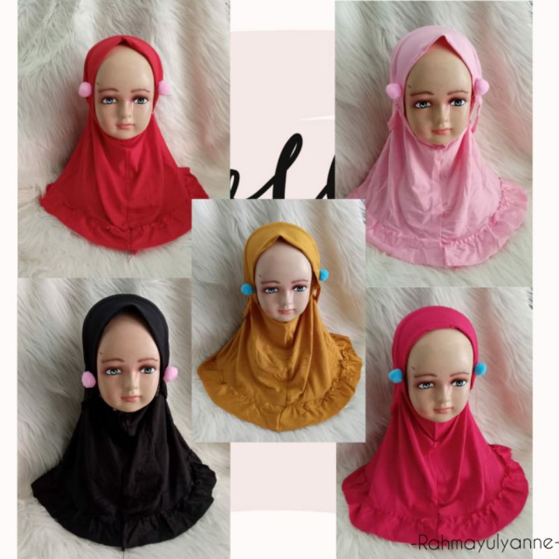 HIJAB ANAK LUCU BAHAN ADEM REAL PICT BISA COD