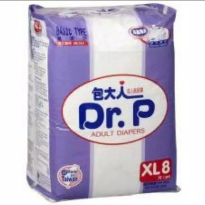 Original DR.P adult diapers Basic type XL8 Exp Baru