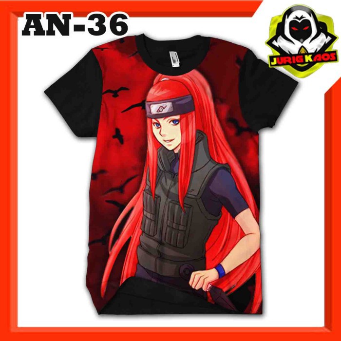 Kaos Kushina Uzumaki Serial Naruto Boruto Baju 3D keren
