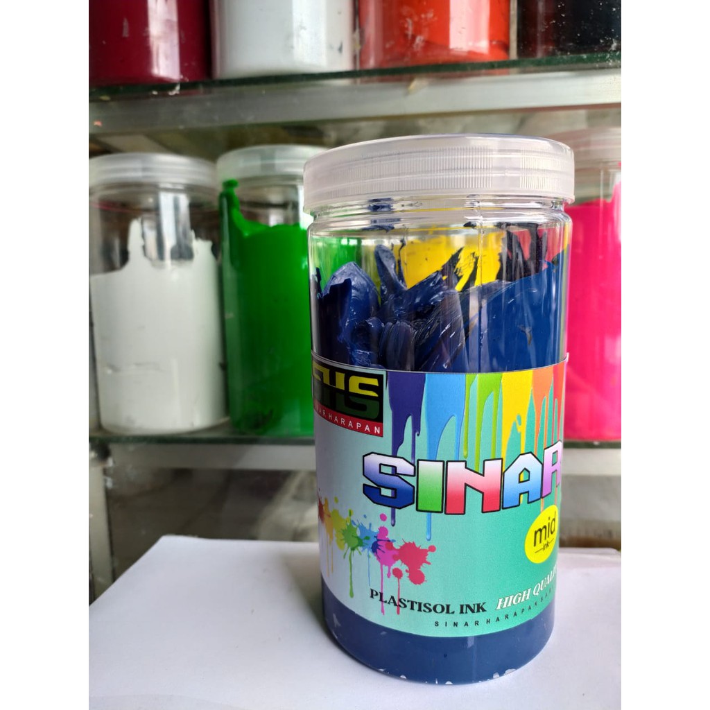 

Tinta plastisol biru mid SINAR HARAPAN SABLON kemasan 1kg