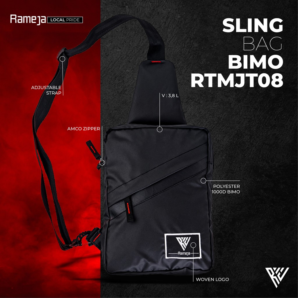 RAMEJA Tas Selempang Pria Sling Bag Bahan Polyester Bimo RMJT08