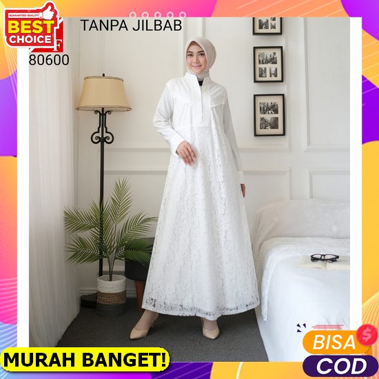 [Kode 6935] Baju Wanita Terbaru Model Kekinian 2022 Ceruty Polka Size Gamis Syari Jumbo Set Hijab 2L