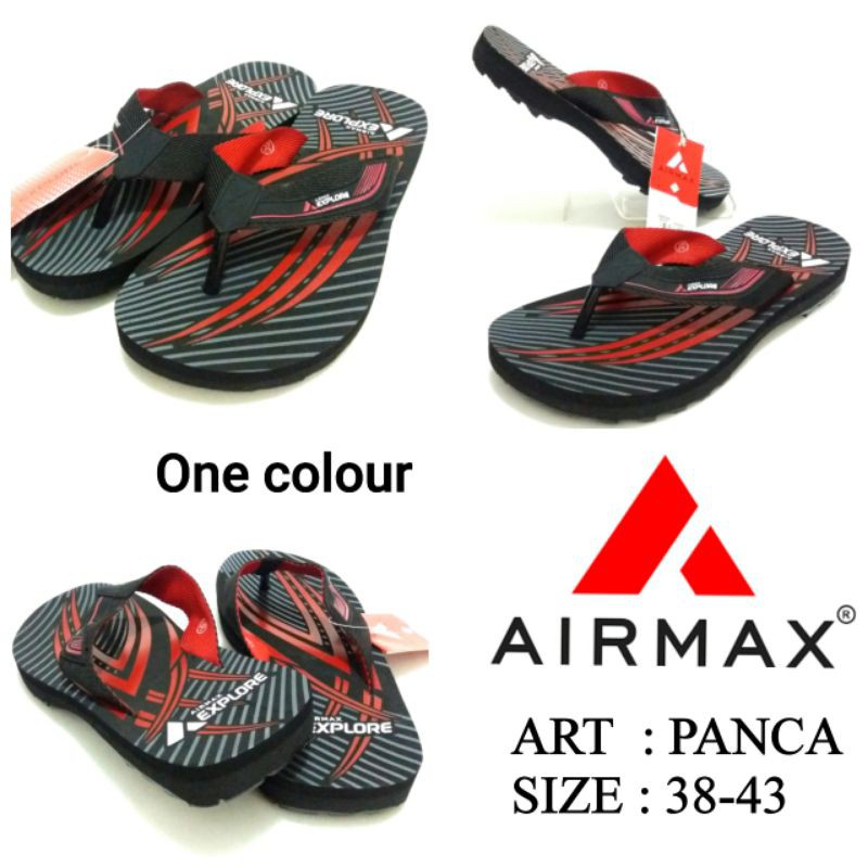 SANDAL JAPIT COWOK AIRMAX PANCA BLACKRED SIZE 38-43