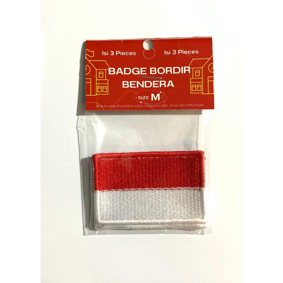 Badge Bendera Bordir Komputer / Patch / Atribut Seragam Sekolah