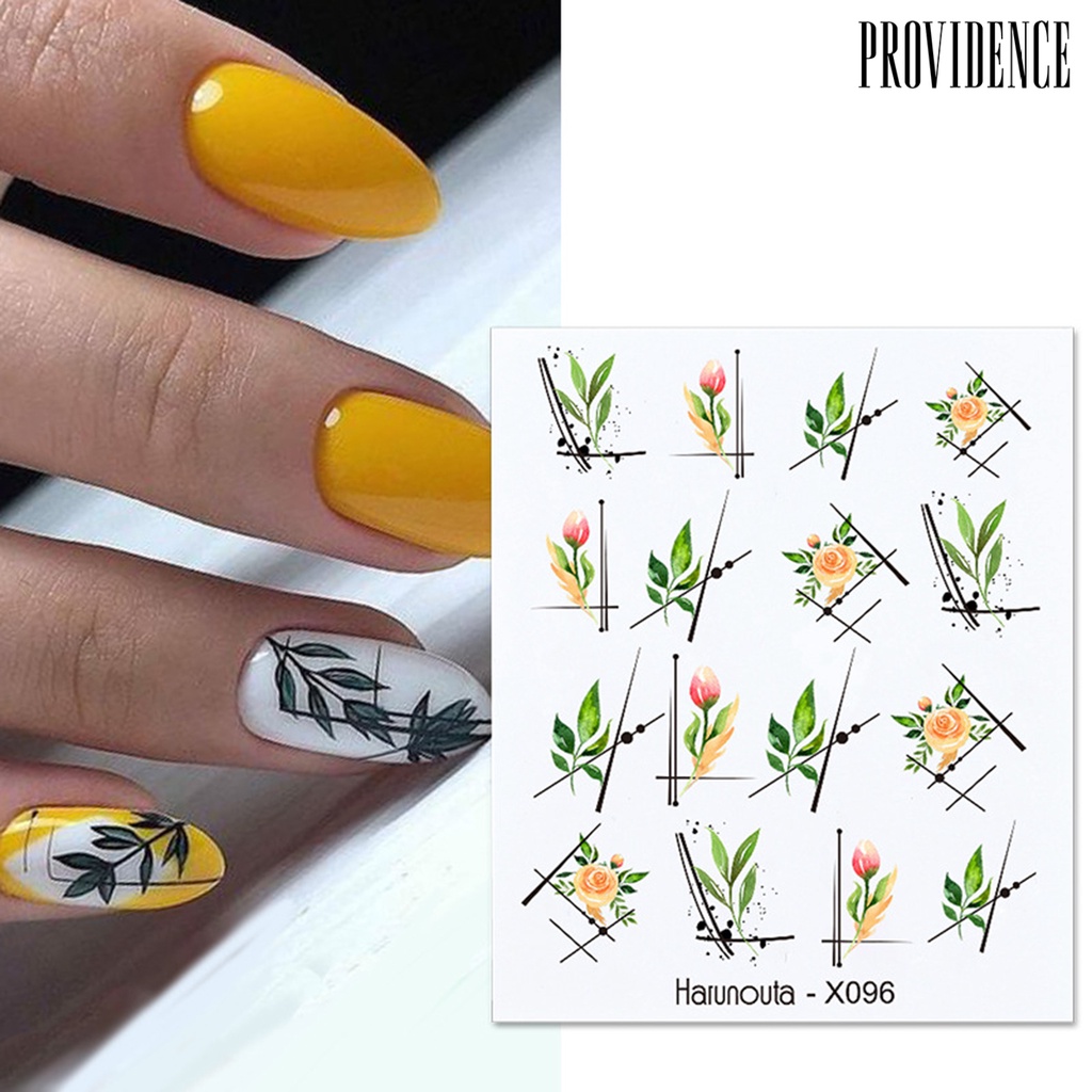 Providence Stiker Decal Kuku 3d Motif Daun / Bunga / Hati Untuk Nail Art / Manicure / Anak Perempuan