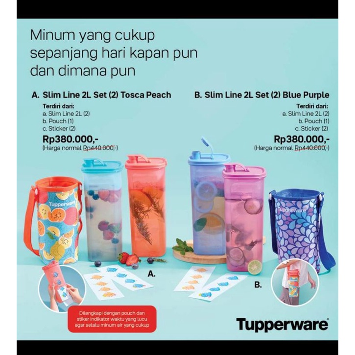 botol minum tupperware 2 liter