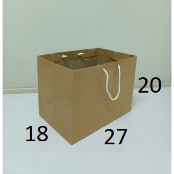 

27x20x18 Cm Paper Bag Kraft Coklat Tas Kantong Makanan Bento Hokben Kue