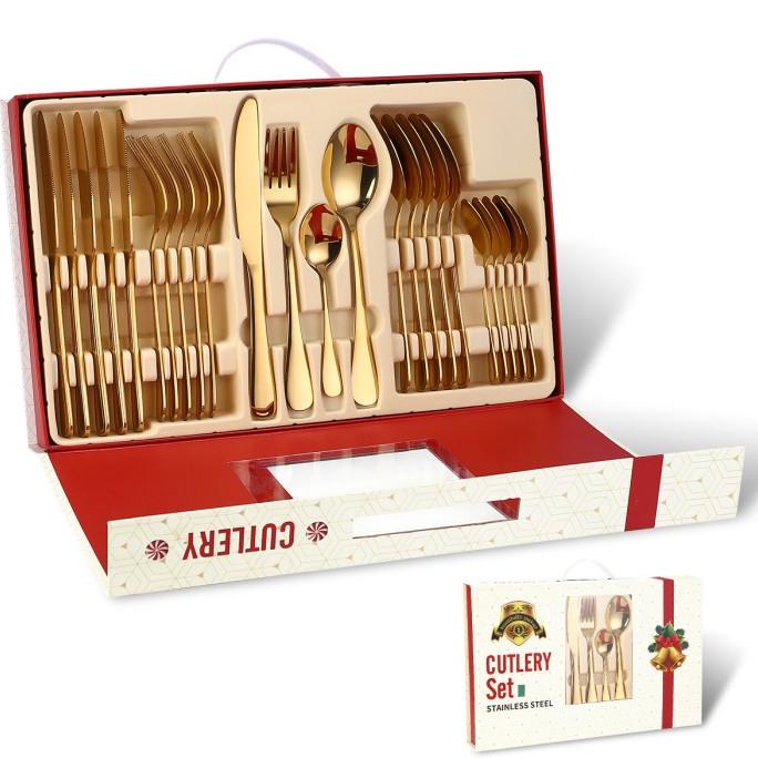

Hampers Christmas Gift Box Set 24Pcs / Kado Natal Alat Makan Cutlery .