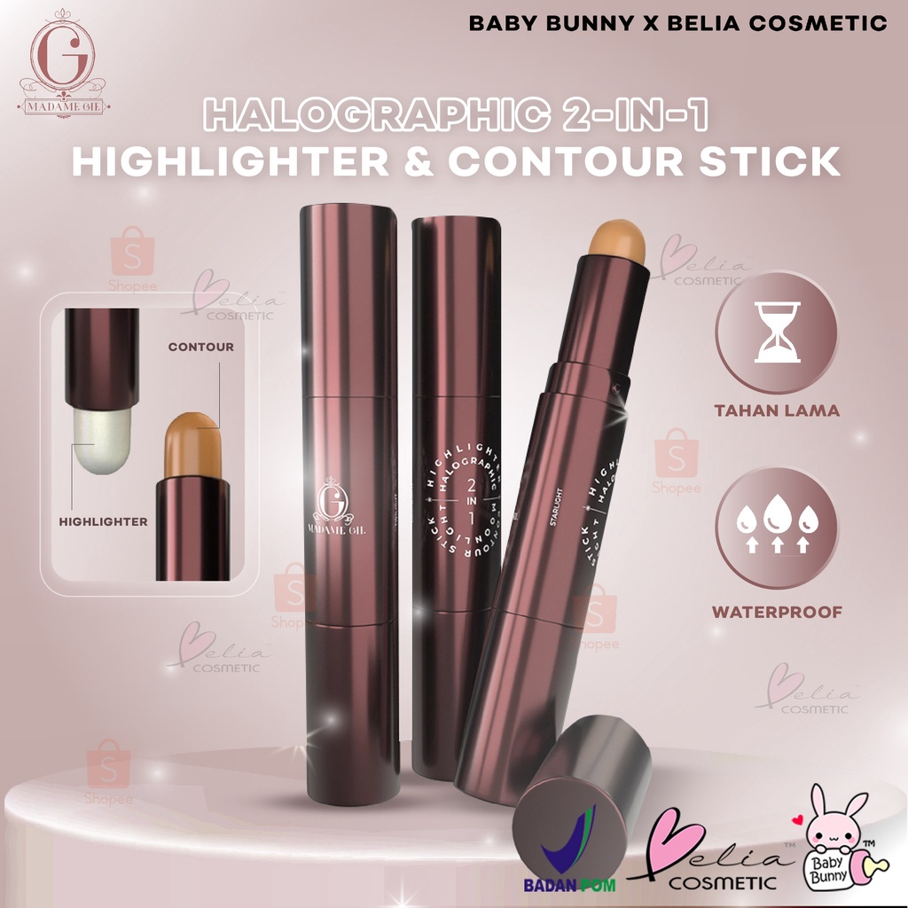 ❤ BELIA ❤ Madame Gie Halographic 2-in-1 Highlighter &amp; Contour Stick | BPOM