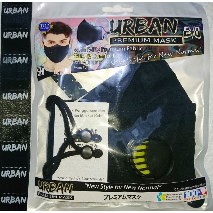 URBAN EVO PREMIUM MASK Masker Kain 3 Lapis Premium
