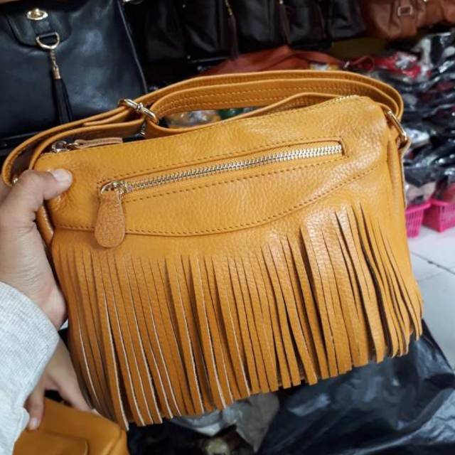 Tas kulit sapi/wanita/asli garut